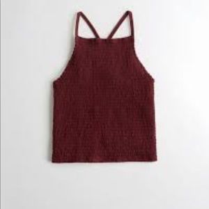 Burgundy Smocked Top